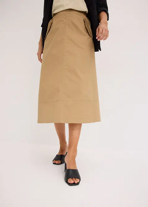 Midirock aus reiner Baumwolle, bonprix