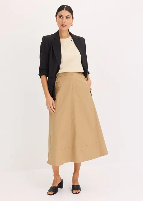 Midirock aus reiner Baumwolle, bonprix