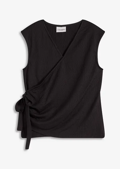 Haut esprit cache-c&oelig;ur en jersey cr&ecirc;pe, bonprix