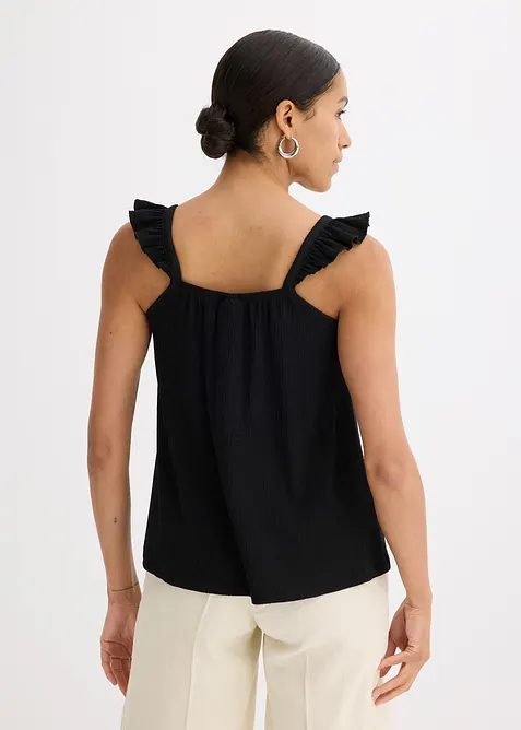 Jerseycrepe-Top mit Volant-Tr&auml;ger, bonprix