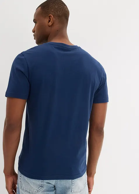 T-Shirt mit V-Ausschnitt aus reiner Bio-Baumwolle (2er Pack), bonprix