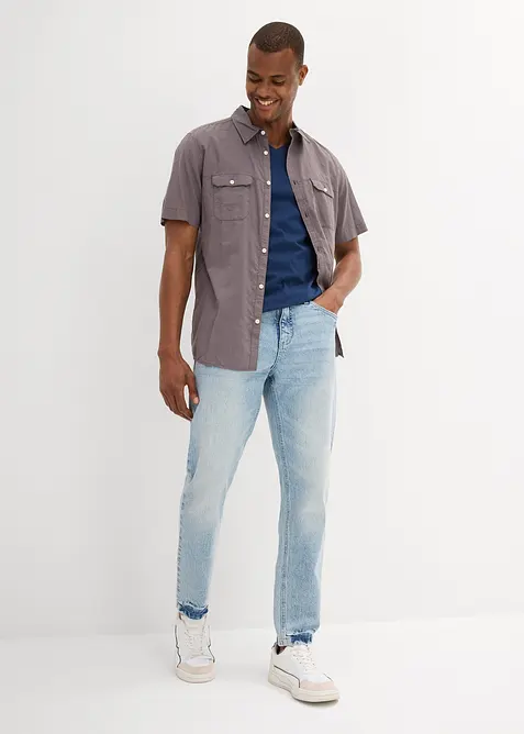 T-Shirt mit V-Ausschnitt aus reiner Bio-Baumwolle (2er Pack), bonprix