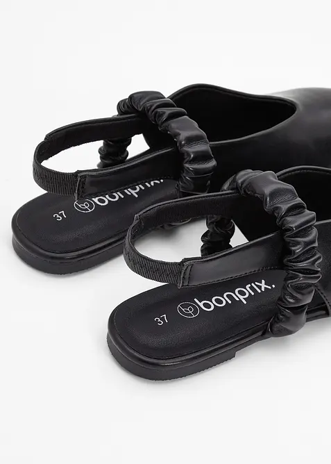 Sling-Ballerinas mit Raffung, bonprix