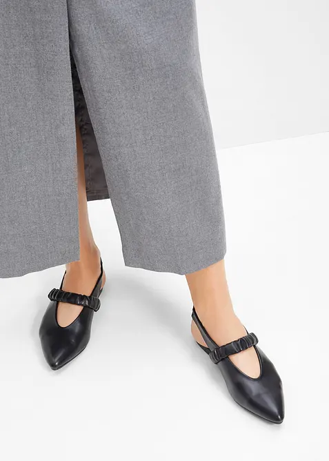 Sling-Ballerinas mit Raffung, bonprix