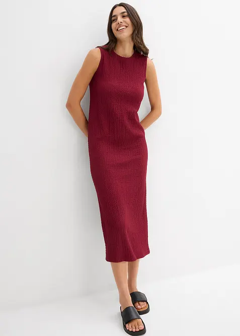 Robe en jersey cr&ecirc;pe gaufr&eacute;, bonprix