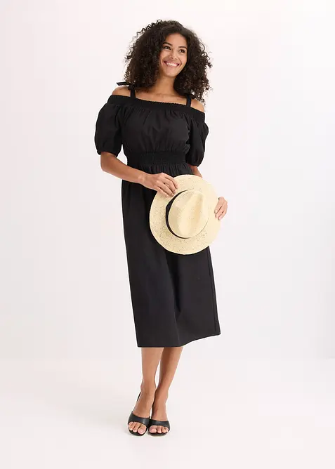 Off-Shoulder-Kleid aus reiner Bio-Baumwolle, bonprix