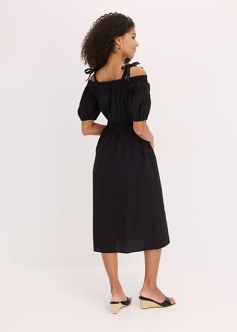 Off-Shoulder-Kleid aus reiner Bio-Baumwolle, bonprix
