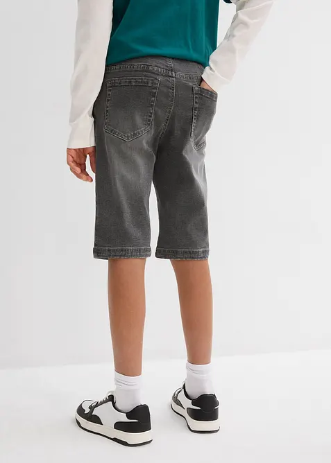 Bermuda en jean extensible à taille élastiquée, Regular, bonprix