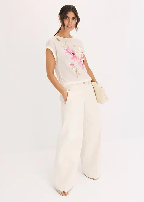 Shirt mit Webeinsatz, bonprix