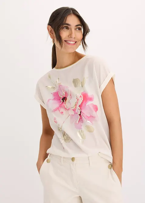 Shirt mit Webeinsatz, bonprix