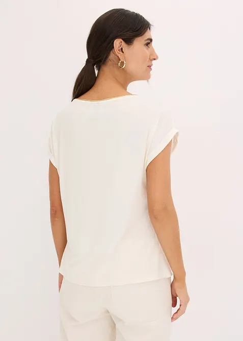 Shirt mit Webeinsatz, bonprix