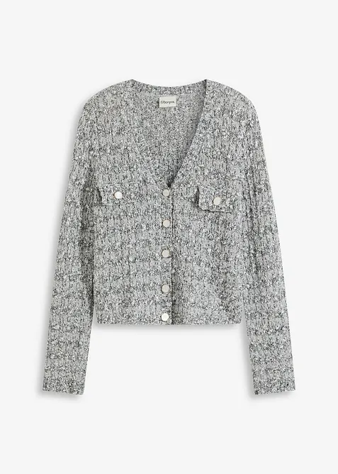 Bouclé Strickjacke, bonprix