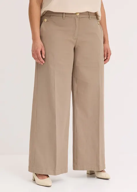 Wide Leg Hose mit Stretch, bonprix