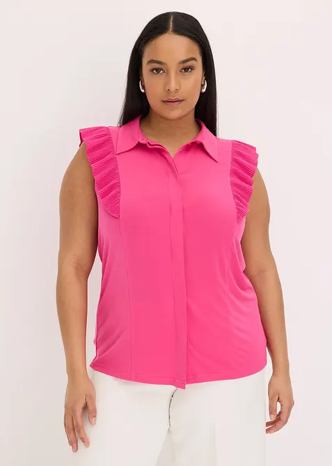 Blouse volantée en jersey, bonprix