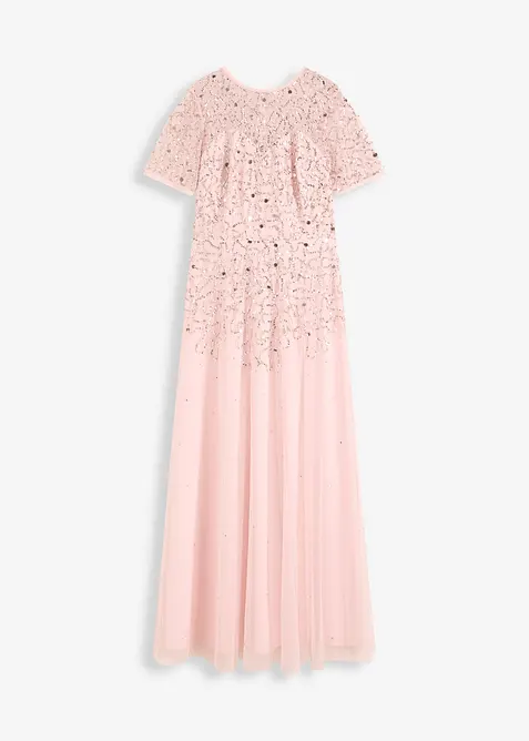 Robe longue en tulle délicat à sequins brodés, bonprix