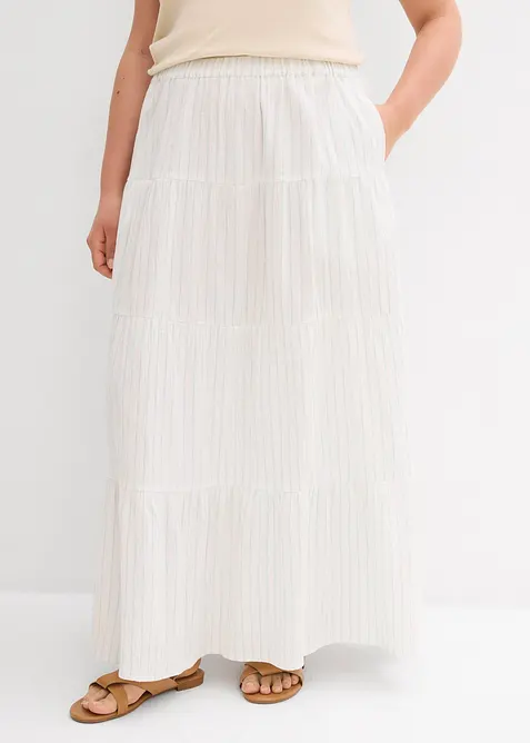 Jupe longue rayée, 100% coton, bonprix
