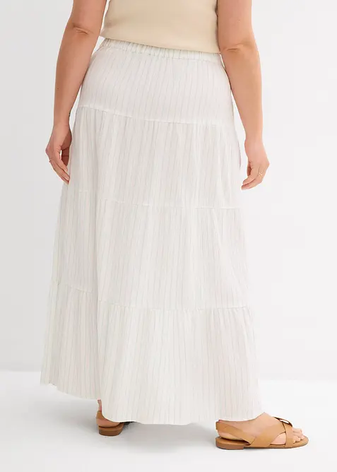 Jupe longue rayée, 100% coton, bonprix