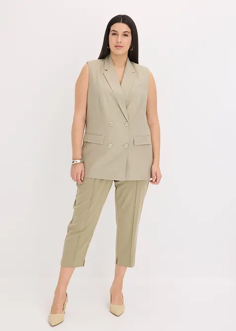 Blazer sans manches en lin m&eacute;lang&eacute;, bonprix