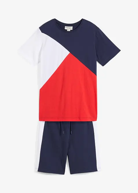 T-shirt et bermuda molletonn&eacute; (ens. 2 pces.) 100% coton, bonprix