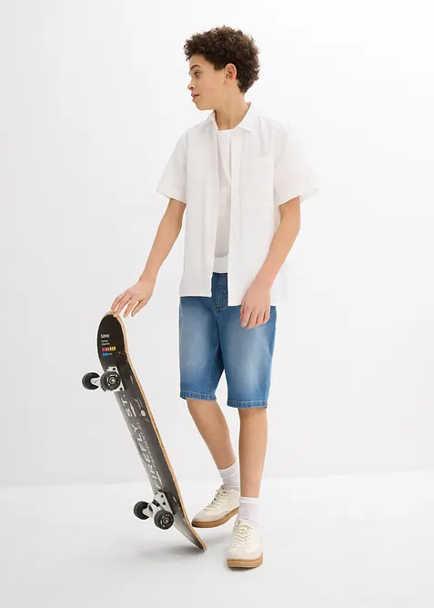 Lot de 2 bermudas en jean stretch, Regular Fit, bonprix