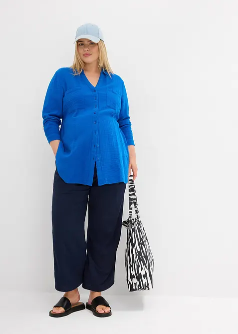 Umstandshose aus reinem Baumwoll-Musselin, Loose Fit, bonprix