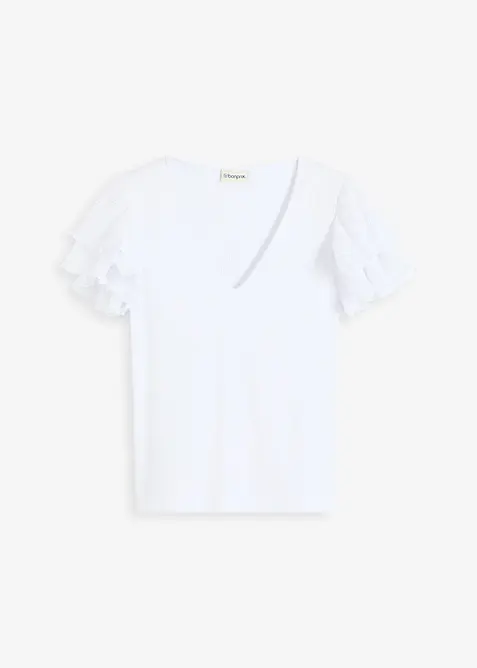 Shirt mit Volants, bonprix