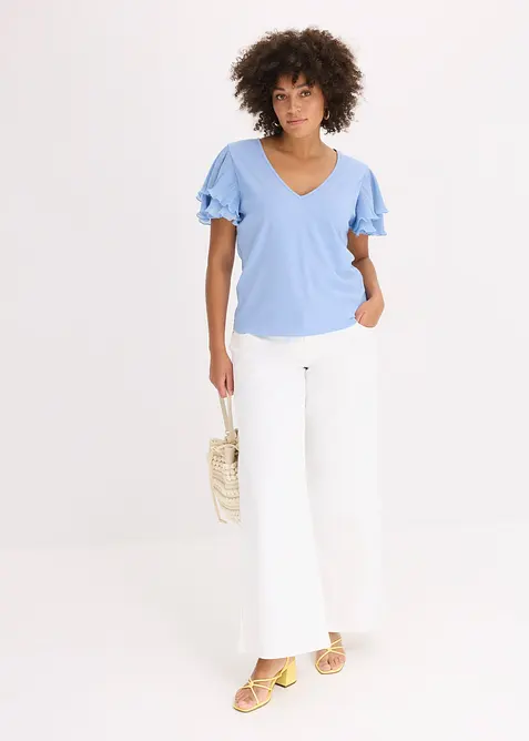 Shirt mit Volants, bonprix