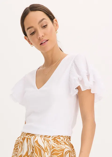 Shirt mit Volants, bonprix