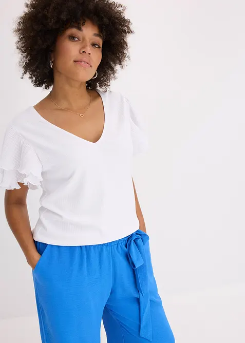 Shirt mit Volants, bonprix