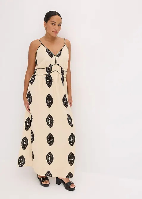 Leinen-Maxikleid aus luftigem Leinen-Mix, bonprix