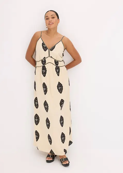 Leinen-Maxikleid aus luftigem Leinen-Mix, bonprix