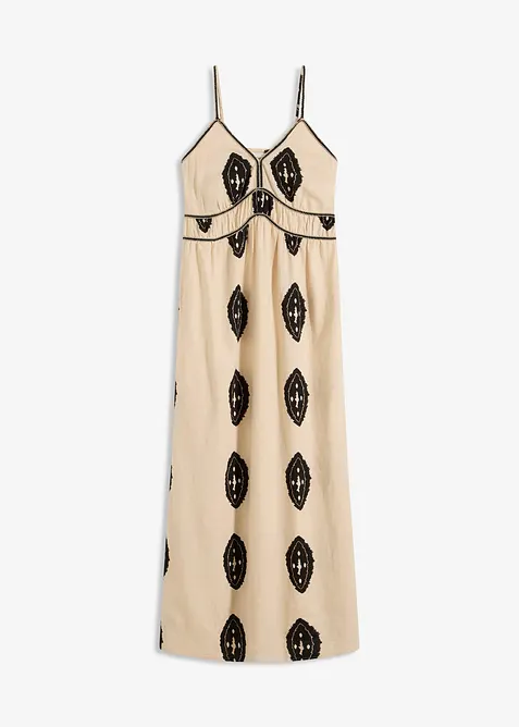 Leinen-Maxikleid aus luftigem Leinen-Mix, bonprix