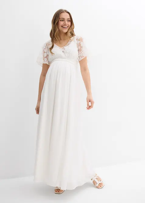 Robe de mariée 2en1 pour femme enceinte avec fonction allaitement discrète, bonprix