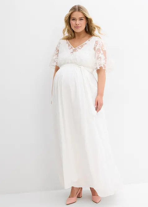 Robe de mariée 2en1 pour femme enceinte avec fonction allaitement discrète, bonprix