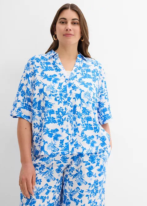 Chemisier manches courtes en viscose mélangée, bonprix