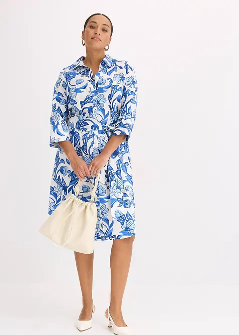 Hemdblusenkleid aus Baumwoll-Mix, bonprix