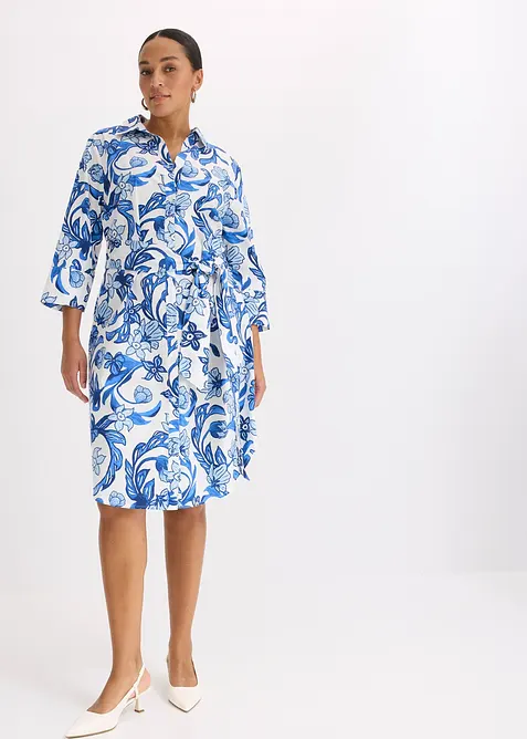 Hemdblusenkleid aus Baumwoll-Mix, bonprix