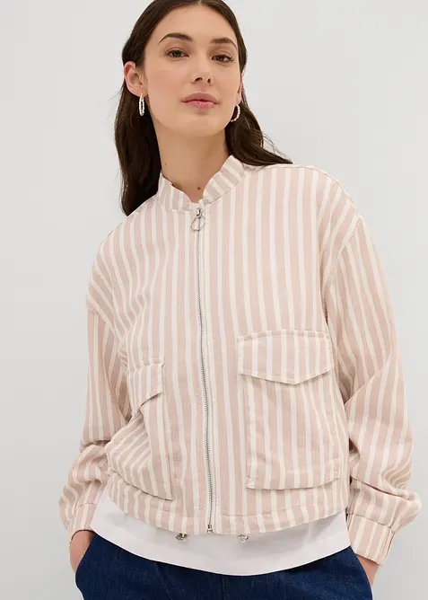 Pilotenjacke in Leinenoptik, bonprix