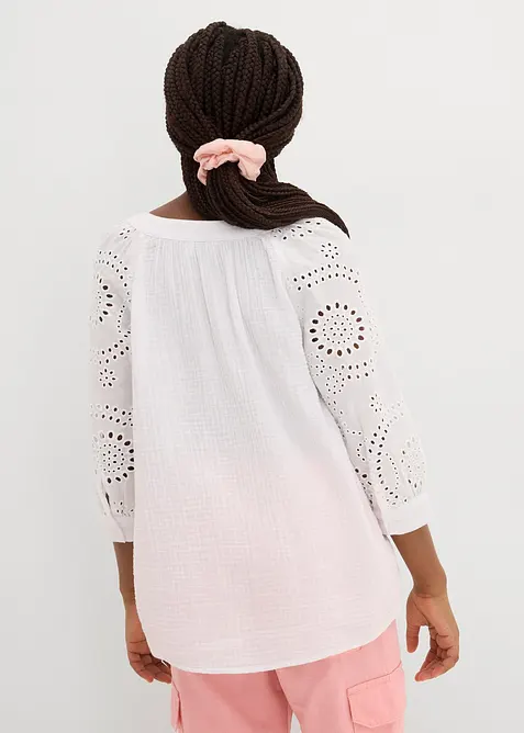 Blouse longue en gaze de coton légère, bonprix