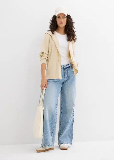 Kapuzen-Sweatjacke mit Elastik, bonprix