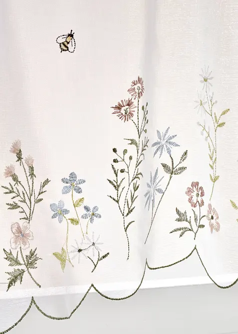 Brise-bise à broderie florale, bonprix