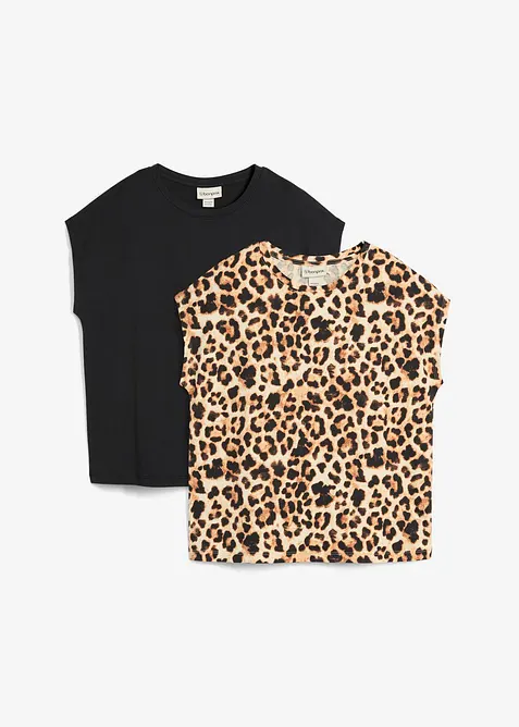 Lot de 2 T-shirts 100% coton, bonprix