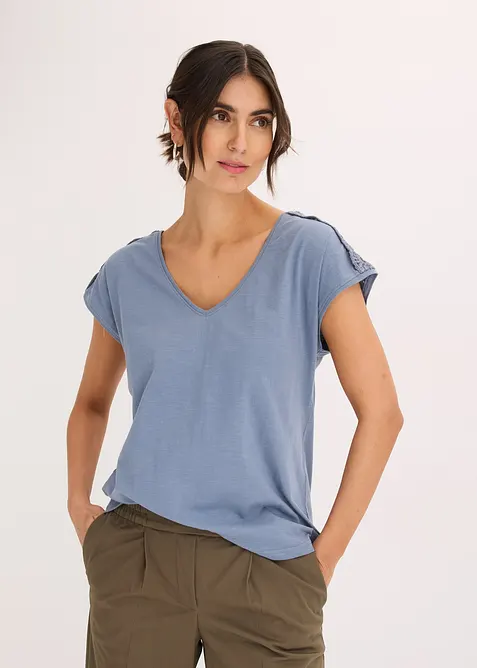 T-shirt à empiècements crochetés, bonprix