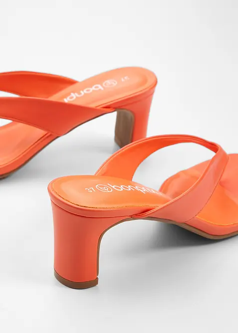 Zehenstegpantoletten mit Blockabsatz, bonprix