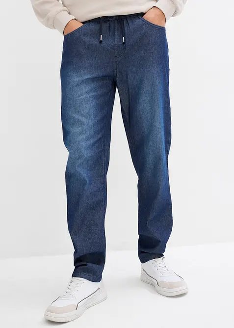 Lot de 2 jeans classiques à taille élastiquée en denim estival, bonprix