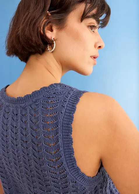 Strick-Weste mit Lochmuster, bonprix