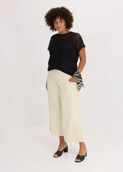 T-shirt &agrave; dentelle, bonprix