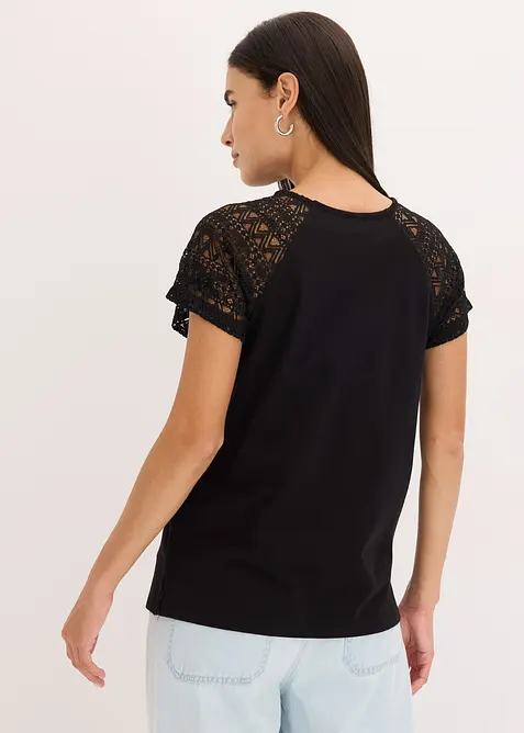 T-shirt &agrave; dentelle, bonprix