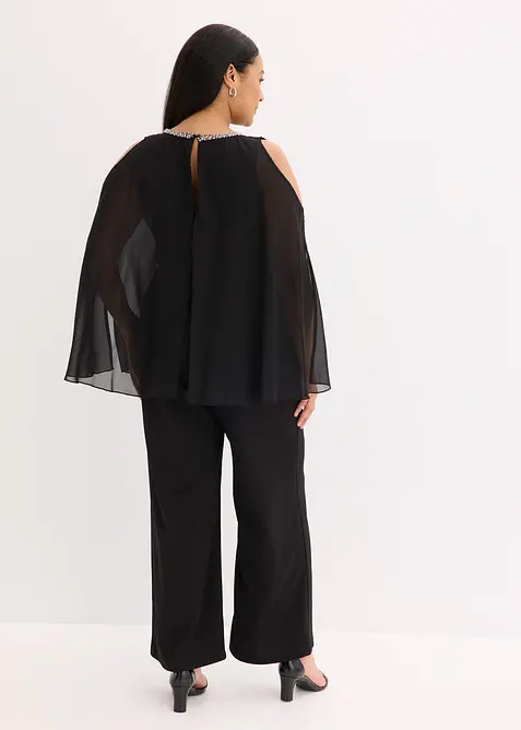 Combinaison avec haut drap&eacute; et strass, bonprix