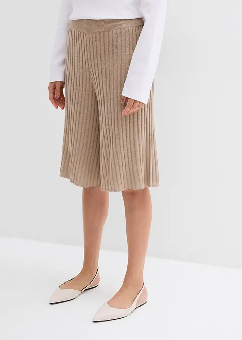 Strick-Bermuda mit hohem Bund aus Viskose-Mix, bonprix